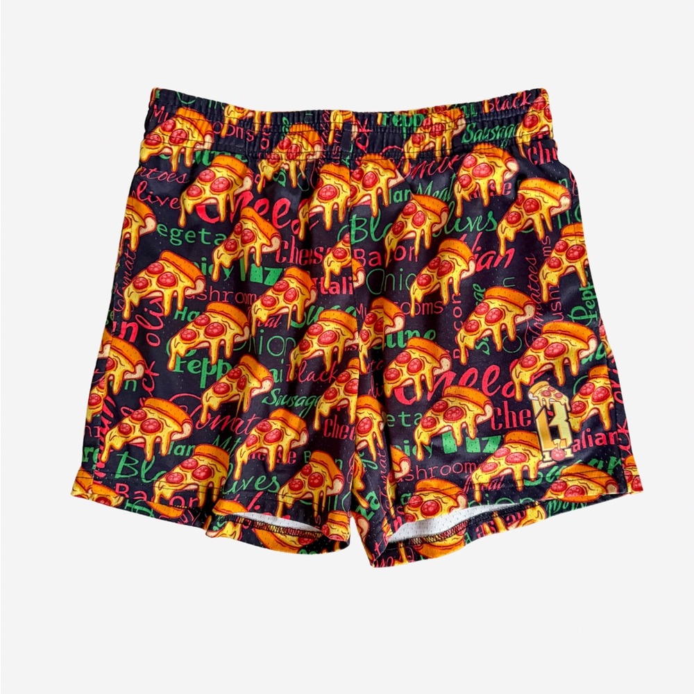 Baseball Lifestyle 101 Pizza Print Athletic Shorts